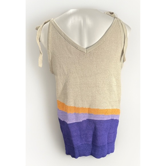 Miss Sparkling XL Paradise Tank Knit Sunset Pattern Tie Adjustable Straps NWT - Picture 3 of 6